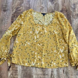 Banana Republic Floral Yellow Blouse